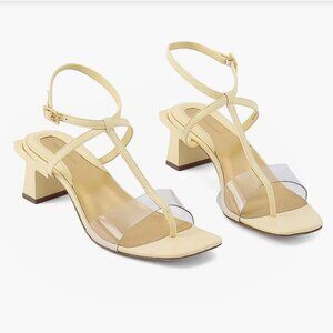 Tory Burch T Strap Lucite Heel Sandal in Yellow, Size 8
